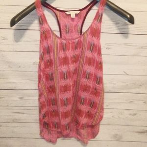 American Eagle Silk Pink Printed Tank